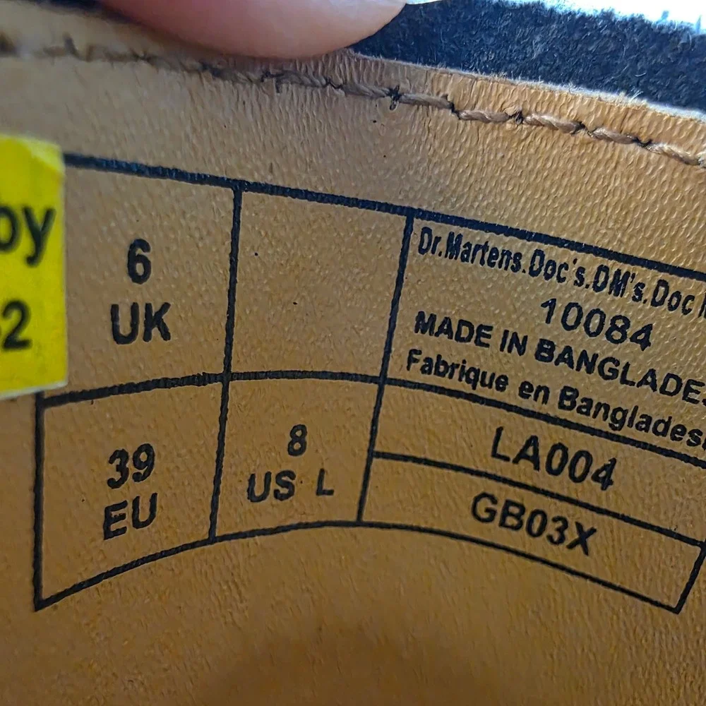 Dr. Martens 1461 Black Patent Lamper Leather 3-Eye Oxford Shoes Womens 8 10084